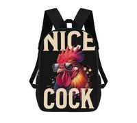 sinyumoney Chicken Farming Funny Cock Mochila Grande Escolar Para Niños - Perfecta Para Viajes, Trabajo Y Uso Diario 17inch