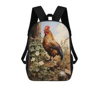 sinyumoney Chicken Rooster Farm Mochila Escolar Para Niños, Mochila Escolar Impresa En 3D Para Estudiantes De Primaria Y Secundaria 17inch