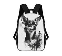 sinyumoney Chihuahua Black Ink Mochila Escolar Mochilas Escolares Para Niñas Y Niños Mochila Con Bolsillo Mochila Escolar De Moda Para Niños 17inch