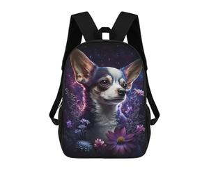 sinyumoney Chihuahua in Space Flowers Mochilas Escolares Ligeras Para Aeropuerto, Estudiantes Universitarios, Mochila Para Acampar, Aventuras Al Aire Libre Y Viajes Diarios 17inch