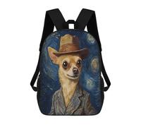sinyumoney Chihuahua in Starry Night Mochila Escolar Para Institutos Y Colegios Informales Para Acampar, Aventuras Al Aire Libre Y Viajes Diarios 17inch