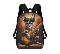sinyumoney Chihuahua Rock Star Guitar Art Mochila Escolar Resistente Al Agua, Mochila De Viaje, Bolsa Para Computadora - Perfecta Para Viajes, Trabajo Y Uso Diario 17inch