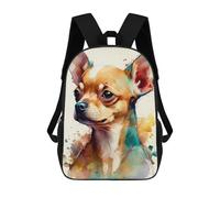 sinyumoney Chihuahua Watercolor Anima Mochila Escolar/de Negocios, Resistente, Para Portátil, Para La Escuela/trabajo/viajes 17inch