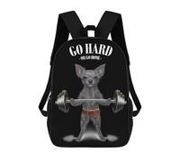 sinyumoney Chihuahua Weightlifting Mochila Escolar/de Negocios Resistente Para Portátil Para Niños/niñas/adolescentes 17inch