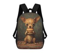 sinyumoney Chihuahua with Cheeseburger Mochila Escolar Para La Escuela Secundaria, Preparatoria, Universidad Y Viajes Para Niños/niñas/adolescentes 17inch