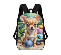 sinyumoney Chihuahua with Duck Toys Mochila Escolar Infantil Impresa En 3D 17inch Mochilas De Moda Para Niños De Primaria Y Secundaria