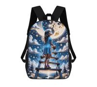 sinyumoney Child on Ladder Dreams of Moon Mochila Escolar De Moda Para Estudiantes, Adecuada Para Niños Y Niñas, Mochila Informal Para Viajes Al Aire Libre, Esencial Para El Día A Día 17inch