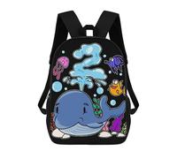 sinyumoney Children 2 Birthday Whale Mochila Escolar Infantil Impresa En 3D Para Niños, Mochilas De Viaje, Bolsas Para Libros, Mochila Escolar Infantil 17inch