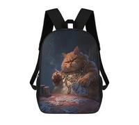 sinyumoney Chill Cat Casino King Mochila Escolar Grande Para Niños, Niñas, Adolescentes, Hombres Y Mujeres 17inch