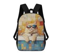 sinyumoney Chill Cat in Sunglasses Bathtub Mochila Escolar Resistente Al Agua Para Ordenador Portátil: Perfecta Para Viajes, Trabajo Y Uso Diario 17inch