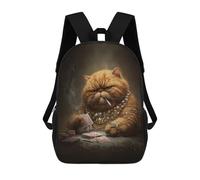 sinyumoney Chill Cat Playing Poker Mochila Escolar Grande Para Niños, Niñas, Adolescentes, Hombres Y Mujeres 17inch