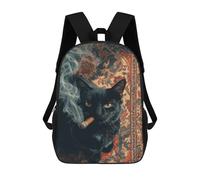 sinyumoney Chill Cat with Cigar Mochila Escolar Para Secundaria, Mochila Informal Para Niñas Y Adolescentes 17inch