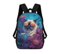 sinyumoney Chill Cat with Coffee Mug -1 Mochila Escolar, Bolso Resistente Para Portátil, Ideal Para Acampar, Aventuras Al Aire Libre Y Viajes Diarios 17inch