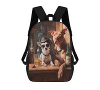 sinyumoney Chill Dogs in Bar Scene -2 Mochila Escolar Grande Para Niños Para El Campus, Actividades Al Aire Libre, Viajes Y Deportes 17inch