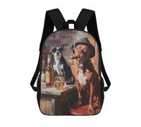 sinyumoney Chill Dogs in Bar Scene Mochila Escolar Secundaria Informal Para Viajes, Mochilas Para La Escuela Secundaria, Para Acampar, Aventuras Al Aire Libre Y Viajes Diarios 17inch