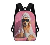 sinyumoney Chill Golden Retriever with Coffee Mug -1 Mochila Escolar Ligera Para Aeropuerto Y Universidad Para Niñas Y Adolescentes 17inch
