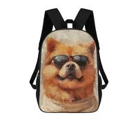 sinyumoney Chill Pomeranian with Shades Mochila Escolar De 17 Pulgadas Para Adolescentes, Con Estampado 3D, Ajustable Y Con Bolsillos, Ideal Para Niños, Niñas Y Estudiantes.