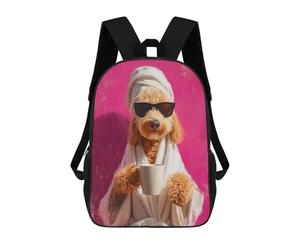 sinyumoney Chill Poodle with Coffee Mug -1 Mochila De Viaje Resistente Al Agua, Bolsa Para Computadora Para Adolescentes, Niñas, Niños, Mujeres Y Hombres 17inch