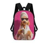 sinyumoney Chill Poodle with Coffee Mug -1 Mochila Escolar De 17 Pulgadas Para Adolescentes, Con Estampado 3D, Ajustable Y Con Bolsillos, Ideal Para Niños, Niñas Y Estudiantes.