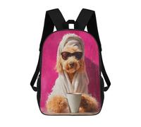 sinyumoney Chill Poodle with Coffee Mug Mochila Escolar Resistente Al Agua Para Ordenador Portátil Para La Escuela/trabajo/viajes 17inch
