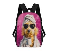 sinyumoney Chill Pup with Coffee Mug -2 Mochila Escolar Grande Para Niños Para El Campus, Actividades Al Aire Libre, Viajes Y Deportes 17inch