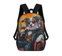 sinyumoney Chill with A Glass of Wine Mochila Escolar Infantil Impresa En 3D 17inch Mochilas De Moda Para Niños De Primaria Y Secundaria