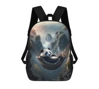 sinyumoney Chilling Panda in Hammock Mochila Infantil De 17 Pulgadas, Mochila Escolar Con Estampado 3D De Dibujos Animados Para Niños Y Adolescentes.