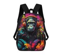 sinyumoney Chimp Colorful Monkey Music Art Mochila Escolar Ligera Para Aeropuerto Y Universidad Para Niñas Y Adolescentes 17inch