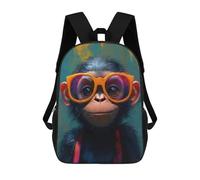 sinyumoney Chimp with Sunglasses Mochila Infantil, Mochila Escolar De Gran Capacidad Para Estudiantes, Mochila Para Libros, Mochila Para Niños, Niñas, Adultos Y Adolescentes 17inch