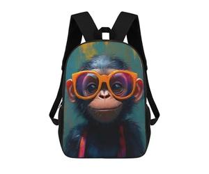 sinyumoney Chimp with Sunglasses Mochila Infantil, Mochila Escolar De Gran Capacidad Para Estudiantes, Mochila Para Libros, Mochila Para Niños, Niñas, Adultos Y Adolescentes 17inch