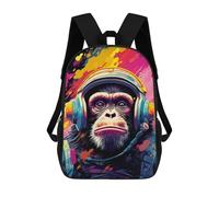 sinyumoney Chimpanzee Astronaut Art Print Mochilas Escolares, De Viaje Y Universitarias Para La Escuela/trabajo/viajes 17inch