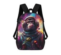 sinyumoney Chimpanzee Astronaut in Space Mochilas Informales Para Niños, Mochila Escolar Para Adolescentes, Niñas Y Niños, Mochilas Para Libros 17inch