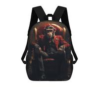 sinyumoney Chimpanzee Boss in Suit Mochila Escolar Para Niños Y Niñas, Mochila Informal De Viaje, Mochila De Gran Capacidad Para El Día A Día 17inch