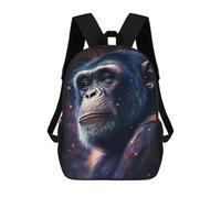 sinyumoney Chimpanzee Galaxy Portrait Mochila Escolar Infantil De 17 Pulgadas Con Estampado 3D De Películas De Anime Para Niños, Mochila De Viaje, Mochila Escolar Infantil