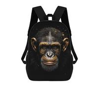 sinyumoney Chimpanzee Gold Dark Mochila Escolar Mochila Para Niños Impresa En 3D Mochilas Infantiles Para Niños Y Niñas Mochilas Escolares Mochilas De Viaje Para Niños 17inch