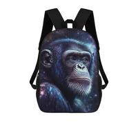 sinyumoney Chimpanzee in Space-2 Mochila Escolar, Secundaria, Preparatoria, Universidad, Mochila De Viaje Para El Campus, Viajes Al Aire Libre, Deportes 17inch