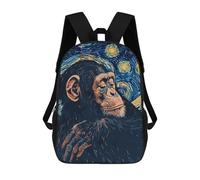 sinyumoney Chimpanzee in Starry Night Style Mochilas Mochilas Infantiles Mochila Escolar Mochila Escolar Infantil Impresa En 3D Mochilas De Viaje De Moda Para Niños De Primaria Y Secundaria 17inch
