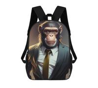 sinyumoney Chimpanzee in Suit Portrait Mochilas Mochilas Infantiles Mochila Escolar Mochila Escolar Infantil Impresa En 3D Mochilas De Viaje De Moda Para Niños De Primaria Y Secundaria 17inch