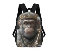 sinyumoney Chimpanzee King Mochila Escolar Impresa En 3D Mochilas Informales Para Niños Mochila Escolar Impresa En 3D Para Niños De Primaria Y Secundaria 17inch