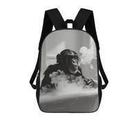 sinyumoney Chimpanzee Smoking in Bathtub Mochilas De Moda Impresas En 3D 17inch Mochila Escolar Informal Para Niños De Primaria Y Secundaria