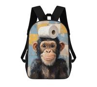 sinyumoney Chimpanzee with Toilet Paper Mochila Escolar Infantil Impresa En 3D Para Niños, Mochila De Viaje De Alta Capacidad, Bolsas Para Libros, Mochila Escolar Infantil 17inch
