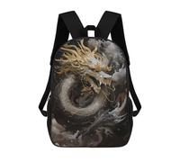 sinyumoney Chinese Dragon Gold Ink Mochila Para Niños, Adolescentes Y Estudiantes, Mochilas Para Niñas, Mochilas Para Niños Pequeños, Primaria Y Secundaria 17inch