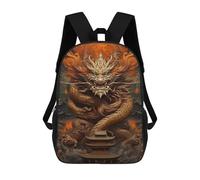 sinyumoney Chinese Dragon Pagoda Artwork Mochila Escolar Para Secundaria Y Preparatoria. Mochila Informal Para Adolescentes, Chicas, Chicos, Mujeres Y Hombres. 17inch