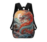 sinyumoney Chinese Dragon Snowy Landscape Mochila Escolar Resistente Al Agua Para Ordenador Portátil Para La Escuela/trabajo/viajes 17inch