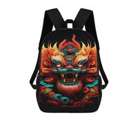 sinyumoney Chinese Mythical Creature Art Print Mochila Escolar Grande Resistente Al Agua Para Portátil Para Adolescentes, Niñas, Niños, Mujeres Y Hombres 17inch