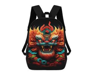sinyumoney Chinese Mythical Creature Art Print Mochila Escolar Grande Resistente Al Agua Para Portátil Para Adolescentes, Niñas, Niños, Mujeres Y Hombres 17inch