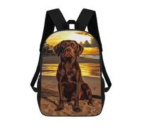 sinyumoney Chocolate Labrador at Sunset Mochila Infantil Con Impresión 3D, Mochila Escolar Para Niños, Mochila Informal Divertida Para Niños Y Adolescentes 17inch