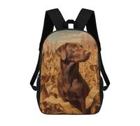 sinyumoney Chocolate Labrador in Cornfield Mochilas De 17 Pulgadas Para Niños, Mochilas Escolares Impresas En 3D Para Estudiantes De Primaria Y Secundaria, Para Niños Y Niñas.