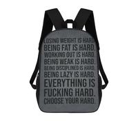sinyumoney Choose Your Hard Mochila Impermeable Para Ordenador Portátil Para Campus, Actividades Al Aire Libre, Viajes Y Deportes 17inch