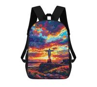 sinyumoney Christ The Redeemer Sunset Mochilas Para Niños 17inch Mochila Escolar Mochila Escolar Impresa En 3D Para Niños De Primaria Y Secundaria